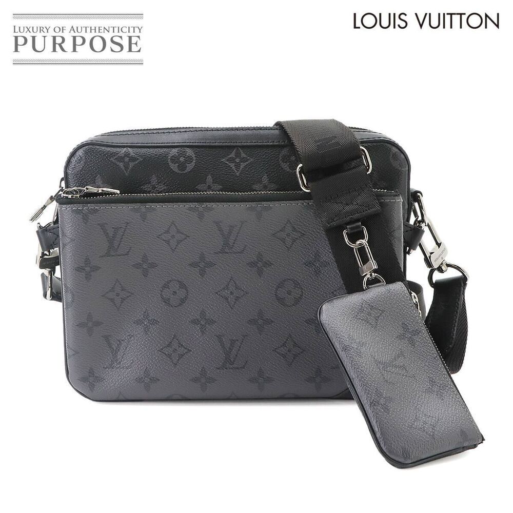 Louis Vuitton Monogram Reverse Trio Crossbody Bag Canvas Leather Eclipse Black